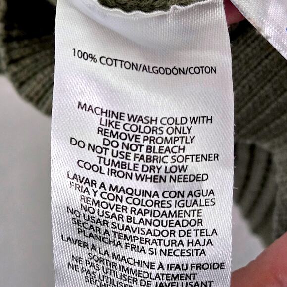 Calvin Klein Jeans Women’s Sweater Vest Minimalist Soft Academia Olive Cotton M - Picture 6 of 7